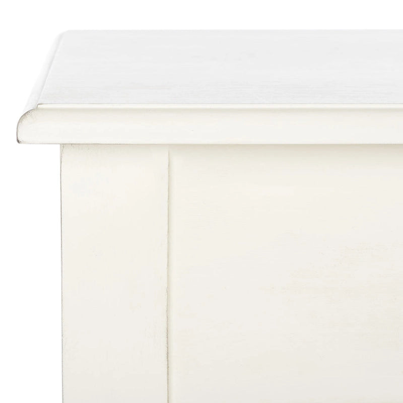 Traditional Single Drawer Desk with Turned Legs Distressed White Brown Black