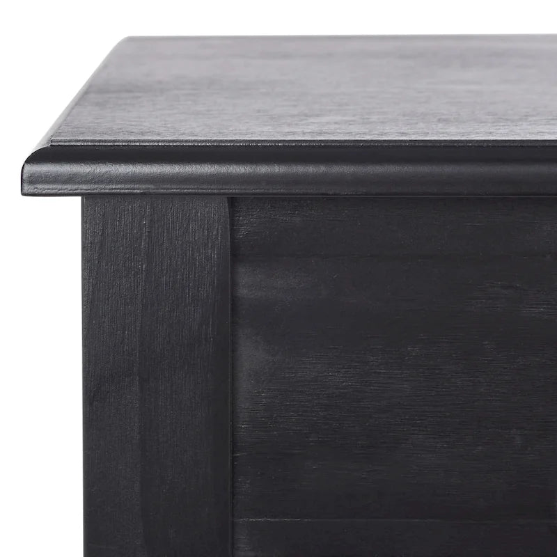 Traditional Single Drawer Desk with Turned Legs Distressed White Brown Black