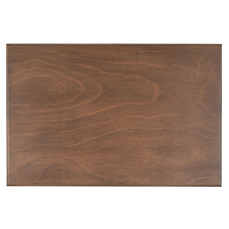 Traditional Single Drawer Desk with Turned Legs Distressed White Brown Black