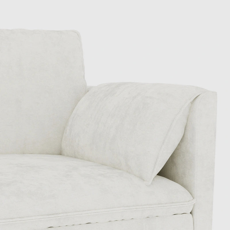 U-Shaped Fabric Sofa with Armrest Pocket Storage, Gray Upholstery