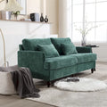 Chenille Upholstered 2-Seat Sofa with Wooden Legs and Removable Cushions