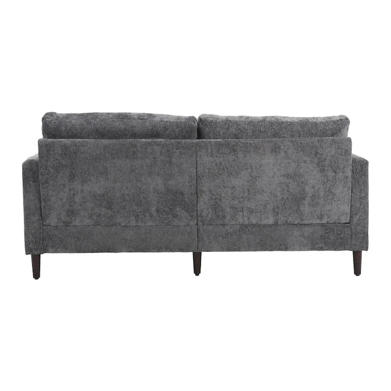Chenille Upholstered 2-Seat Sofa with Wooden Legs and Removable Cushions