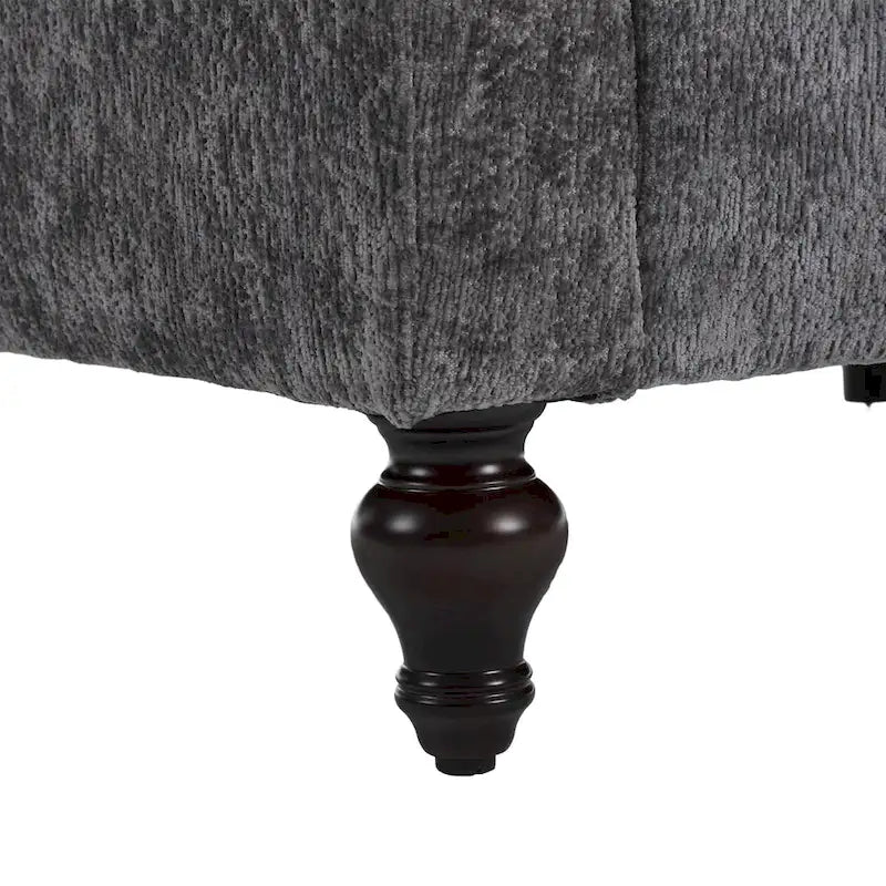 Chenille Upholstered 2-Seat Sofa with Wooden Legs and Removable Cushions