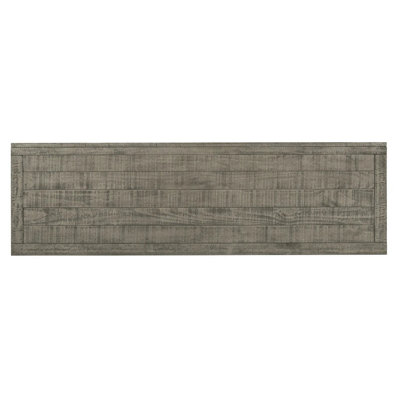 Three-Door Wood Storage Sideboard Cabinet with Adjustable Shelves, Gray & Navy Blue