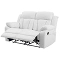 Faux Leather Reclining Loveseat Padded Arms Channel Tufted Contemporary Style