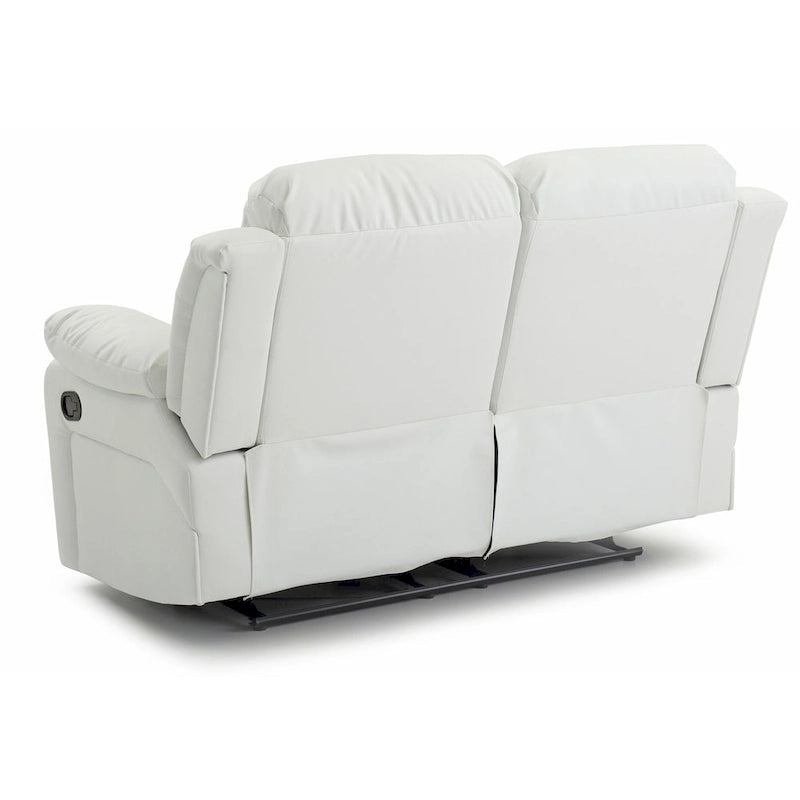Faux Leather Reclining Loveseat Padded Arms Channel Tufted Contemporary Style
