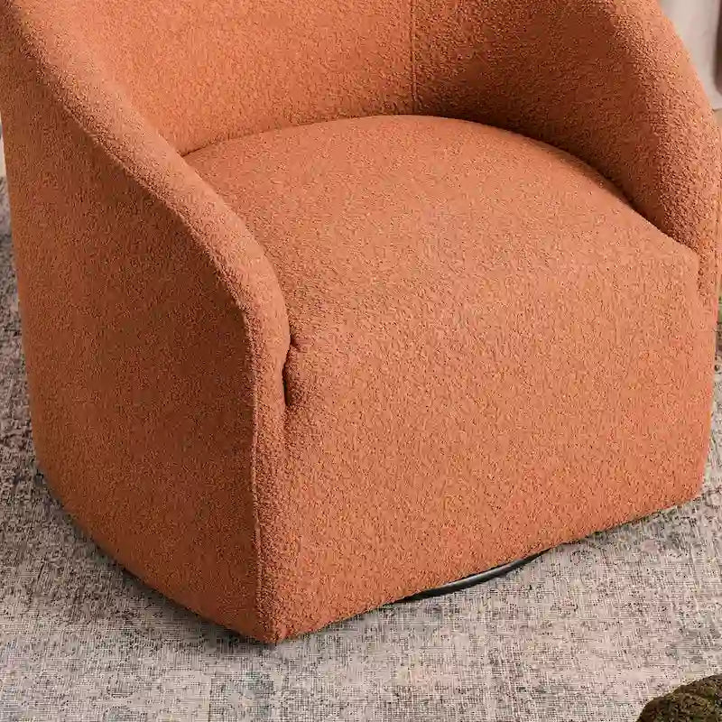 Boucle Upholstered Swivel Barrel Accent Armchair Multi-Color Options