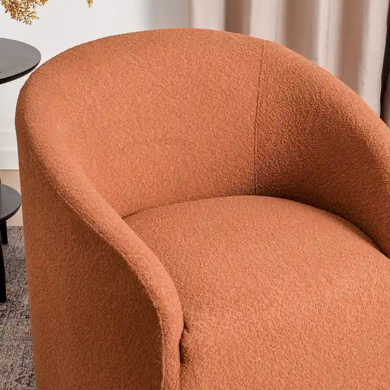 Boucle Upholstered Swivel Barrel Accent Armchair Multi-Color Options