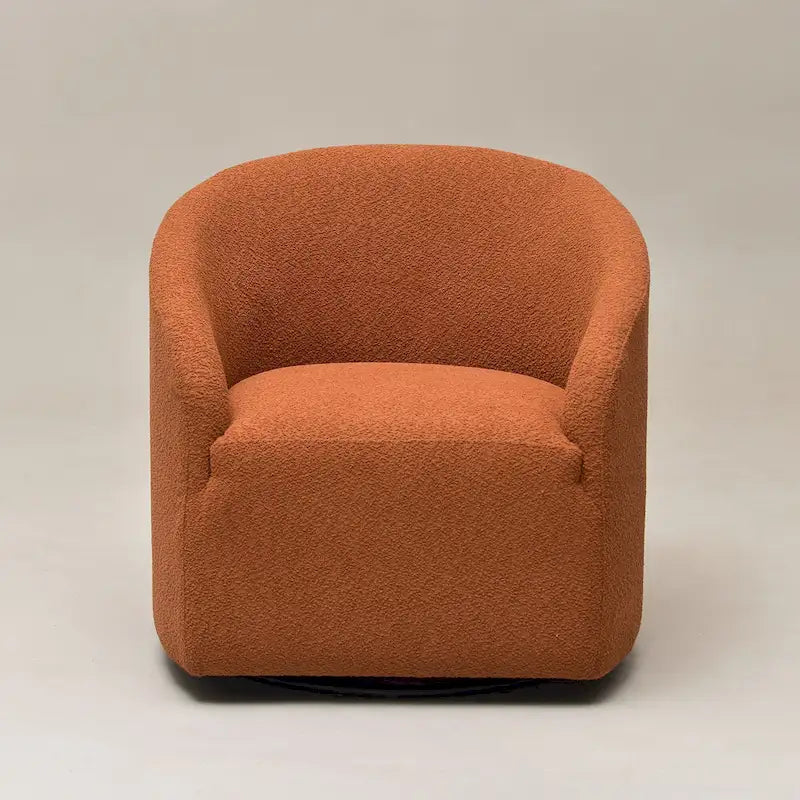 Boucle Upholstered Swivel Barrel Accent Armchair Multi-Color Options