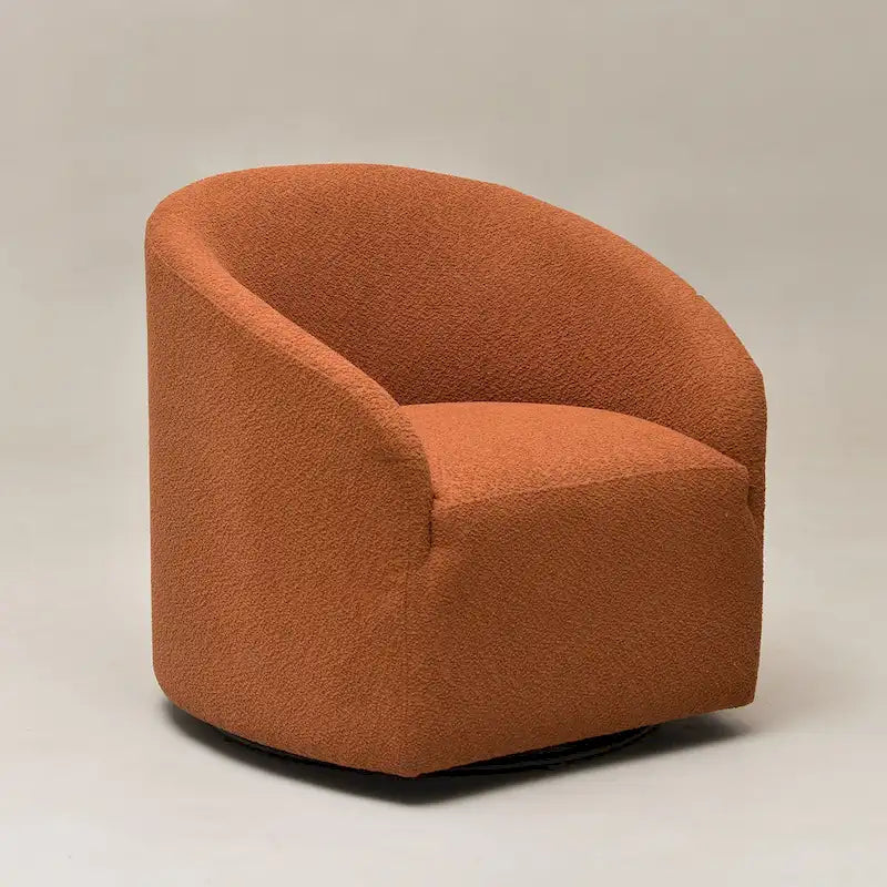 Boucle Upholstered Swivel Barrel Accent Armchair Multi-Color Options