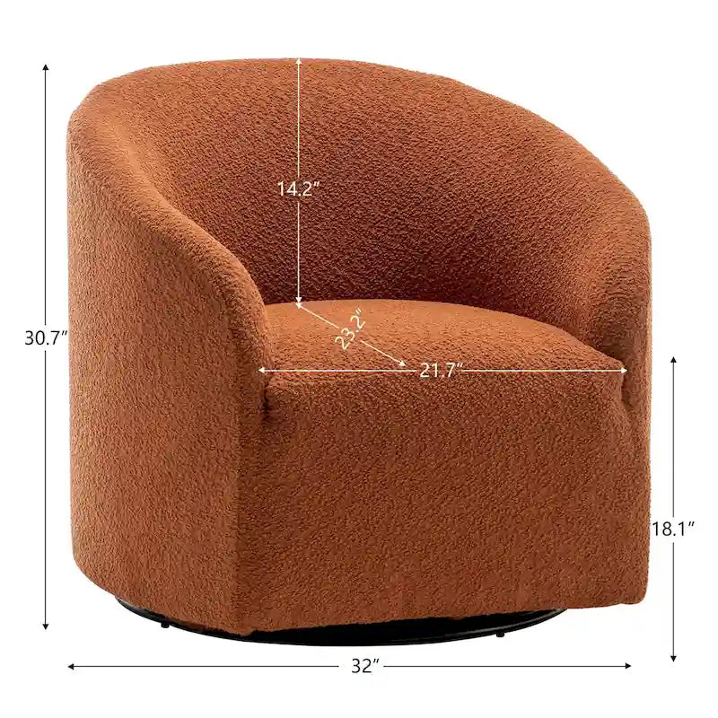 Boucle Upholstered Swivel Barrel Accent Armchair Multi-Color Options