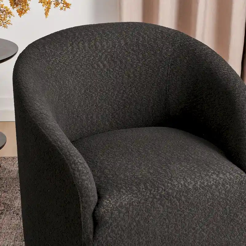 Boucle Upholstered Swivel Barrel Accent Armchair Multi-Color Options