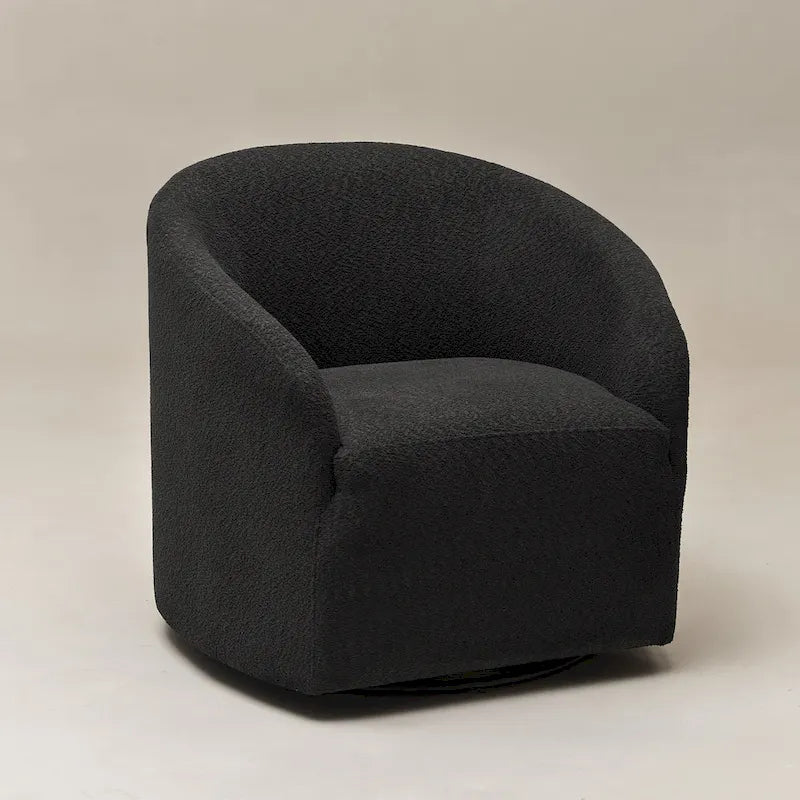 Boucle Upholstered Swivel Barrel Accent Armchair Multi-Color Options