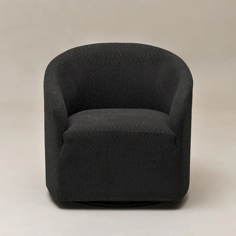 Boucle Upholstered Swivel Barrel Accent Armchair Multi-Color Options