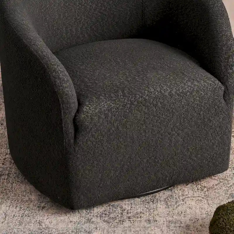 Boucle Upholstered Swivel Barrel Accent Armchair Multi-Color Options