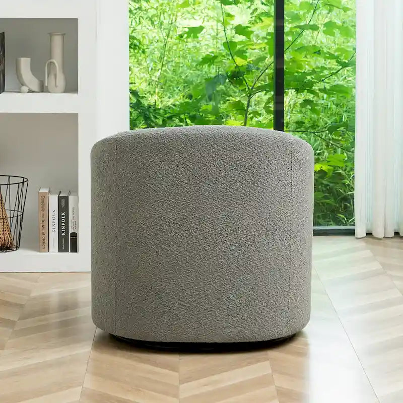 Boucle Upholstered Swivel Barrel Accent Armchair Multi-Color Options