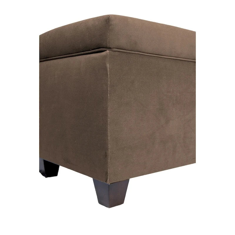 Fabric Upholstered Lift Top Storage Bench with Shoe Organizer and Button Tufting