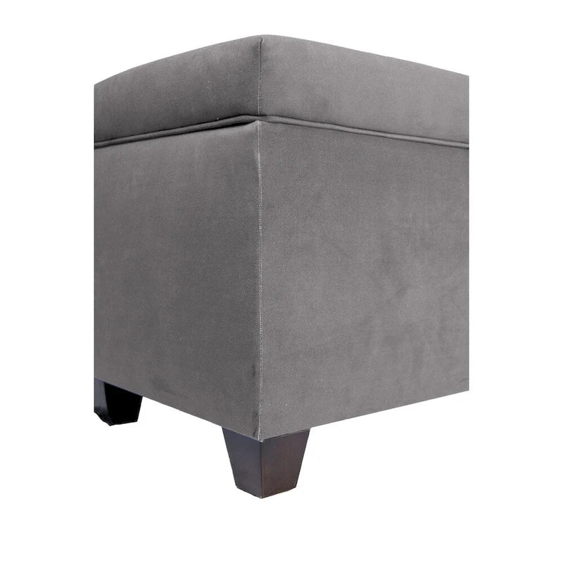 Fabric Upholstered Lift Top Storage Bench with Shoe Organizer and Button Tufting