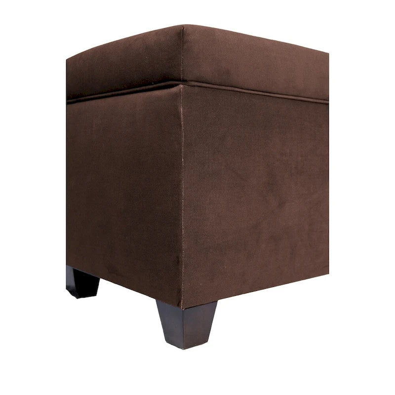 Fabric Upholstered Lift Top Storage Bench with Shoe Organizer and Button Tufting