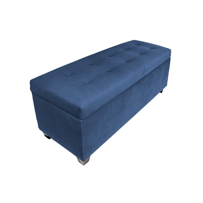 Fabric Upholstered Lift Top Storage Bench with Shoe Organizer and Button Tufting