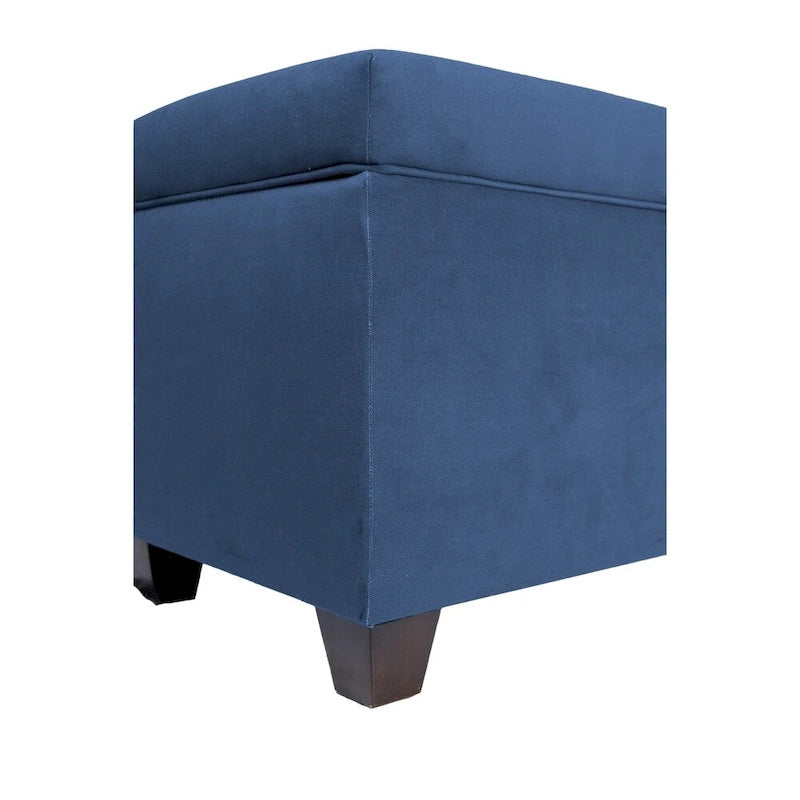 Fabric Upholstered Lift Top Storage Bench with Shoe Organizer and Button Tufting