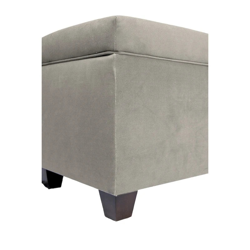 Fabric Upholstered Lift Top Storage Bench with Shoe Organizer and Button Tufting
