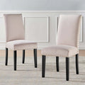 Velvet Nailhead Trim Upholstered Dining Side Chair with Rubberwood Legs