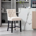 Carter 24 Upholstered Button Tufted Counter Stool, Black Legs