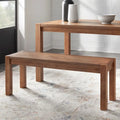 Rustic Solid Wood Dining Bench with Driftwood Brown and Black Finish