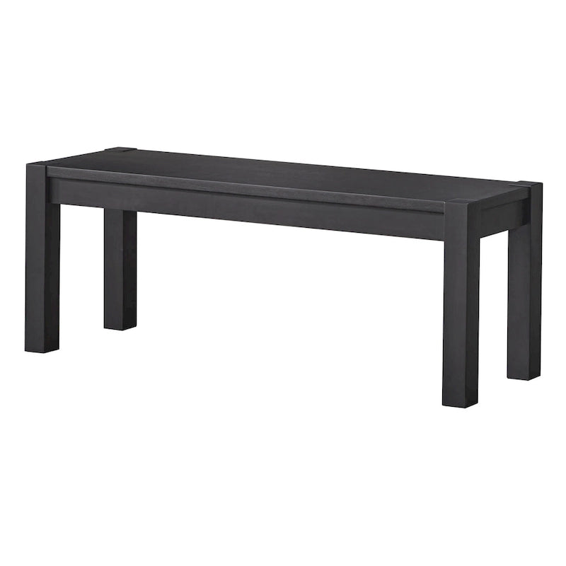 Rustic Solid Wood Dining Bench with Driftwood Brown and Black Finish
