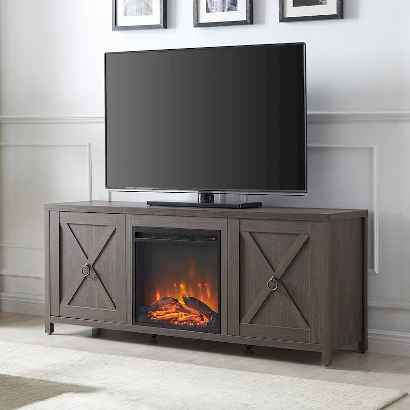Granger 58 TV Stand with Log Fireplace Insert