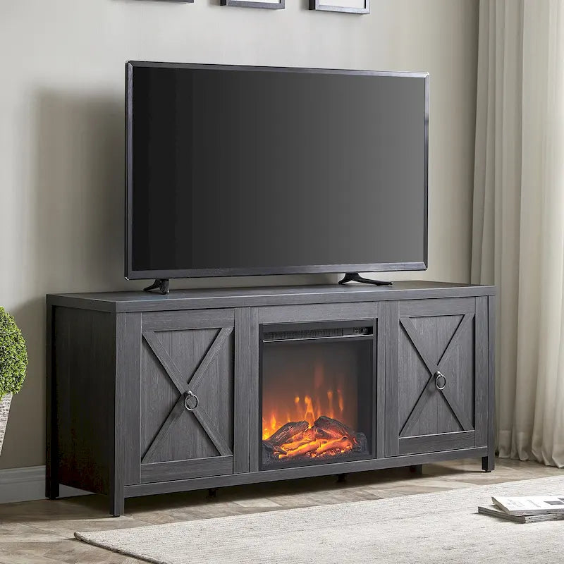 Granger 58 TV Stand with Log Fireplace Insert
