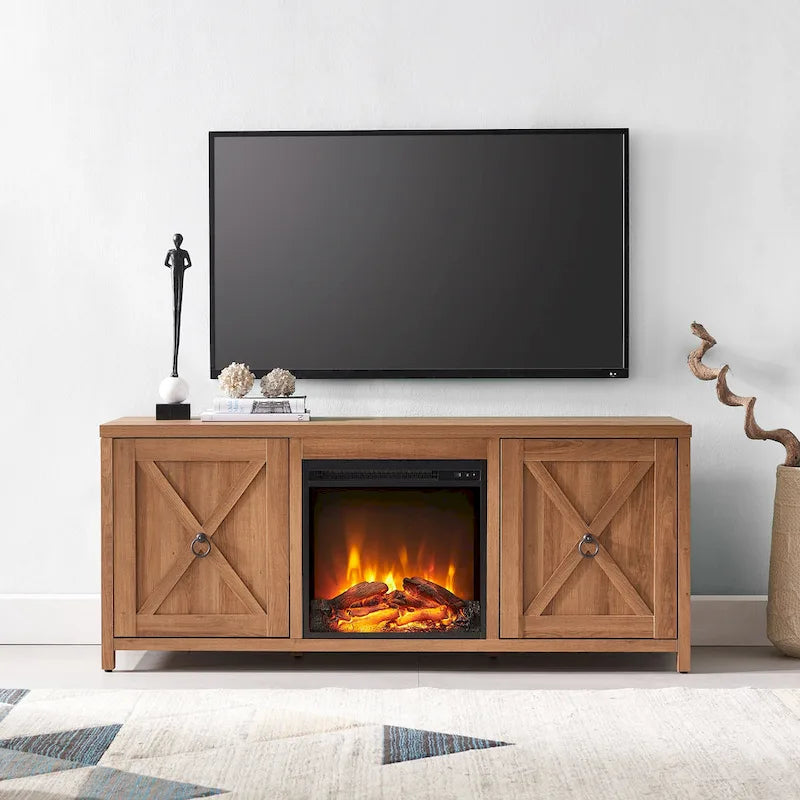 Granger 58 TV Stand with Log Fireplace Insert
