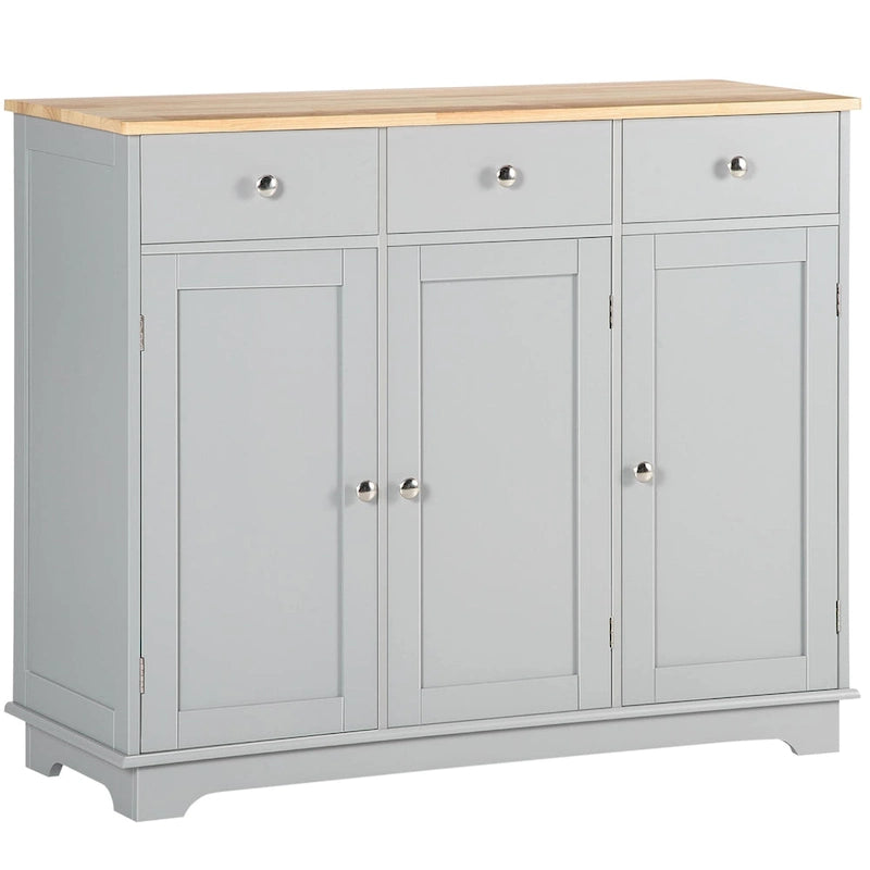 Modern Buffet Sideboard Cabinet with Adjustable Shelves and Drawers Black