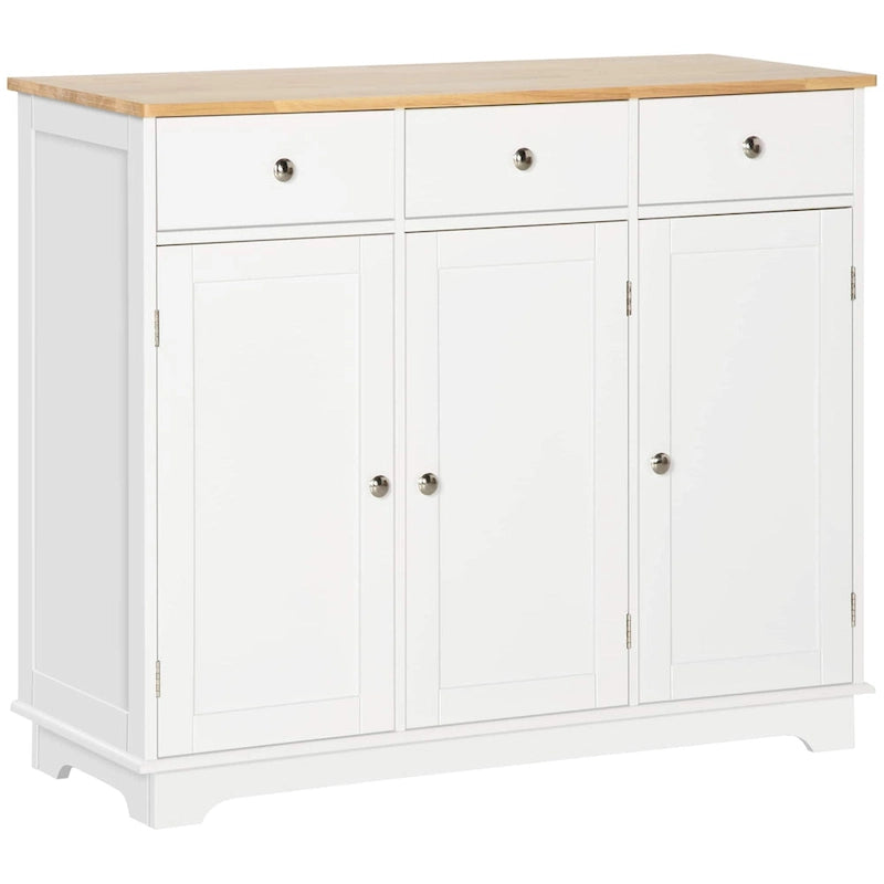 Modern Buffet Sideboard Cabinet with Adjustable Shelves and Drawers Black