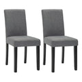 Upholstered Parsons Dining Chair with Solid Wood Legs, Grey or Black
