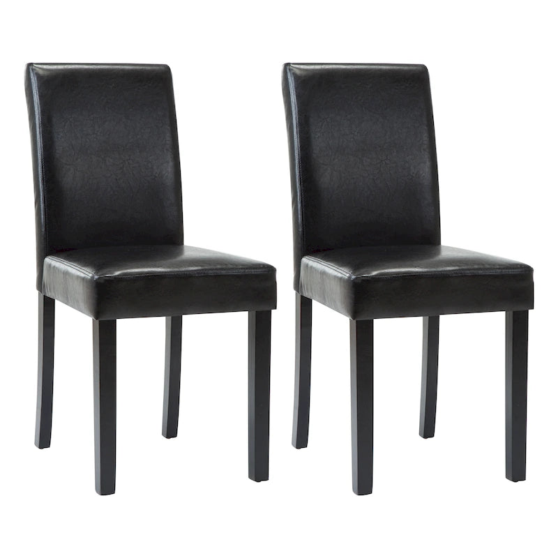Upholstered Parsons Dining Chair with Solid Wood Legs, Grey or Black