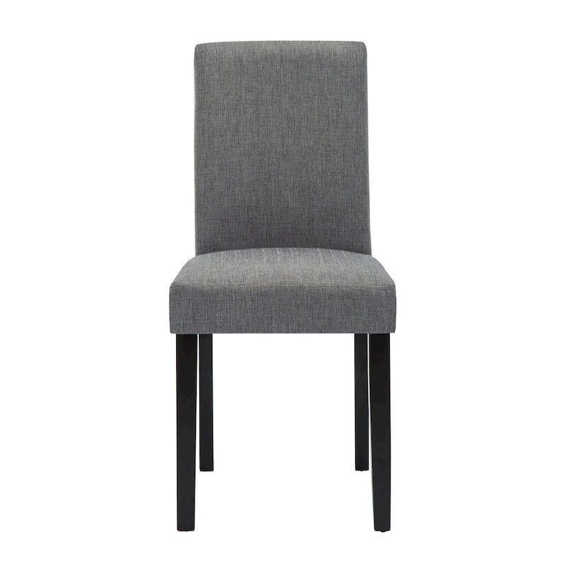Upholstered Parsons Dining Chair with Solid Wood Legs, Grey or Black