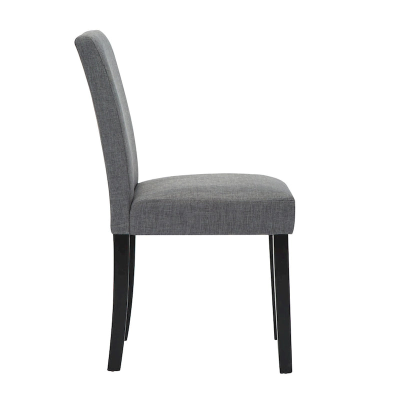 Upholstered Parsons Dining Chair with Solid Wood Legs, Grey or Black