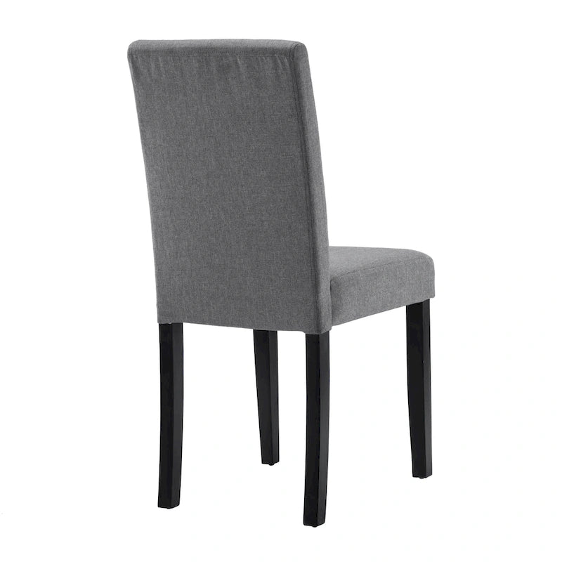 Upholstered Parsons Dining Chair with Solid Wood Legs, Grey or Black
