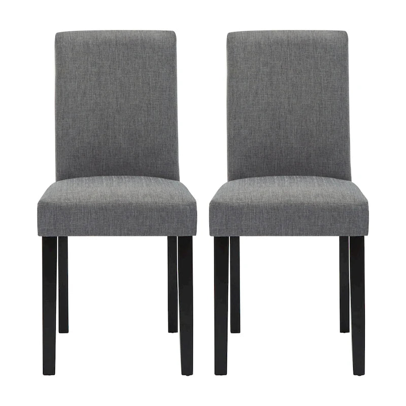 Upholstered Parsons Dining Chair with Solid Wood Legs, Grey or Black