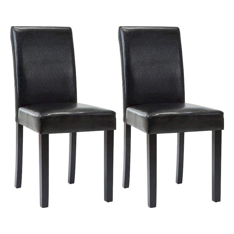 Upholstered Parsons Dining Chair with Solid Wood Legs, Grey or Black