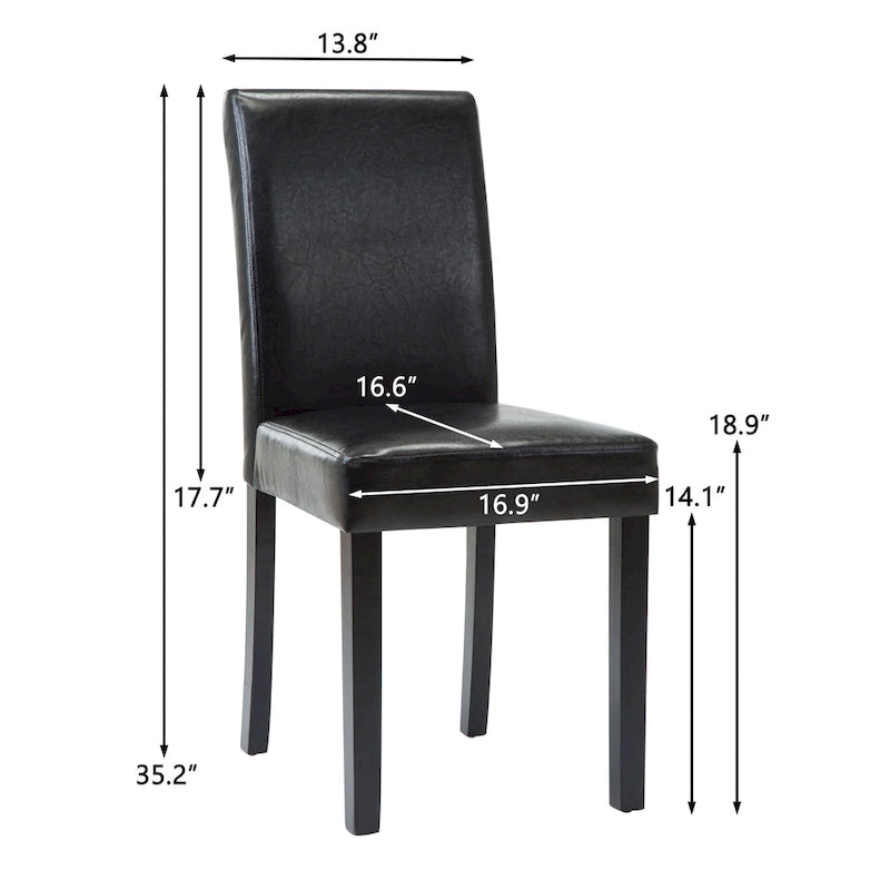 Upholstered Parsons Dining Chair with Solid Wood Legs, Grey or Black