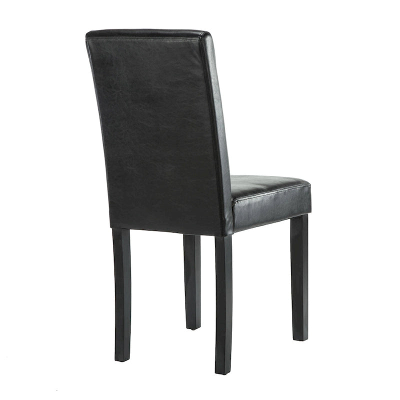 Upholstered Parsons Dining Chair with Solid Wood Legs, Grey or Black