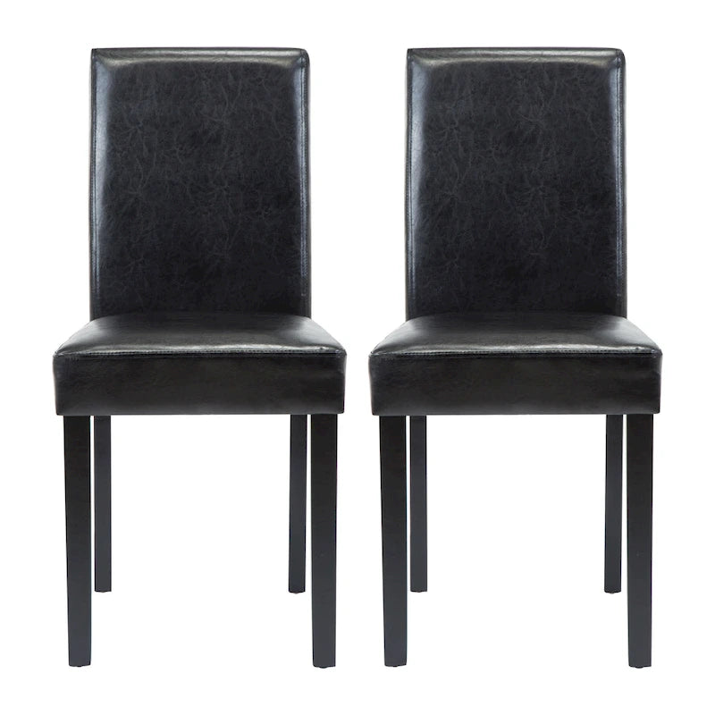 Upholstered Parsons Dining Chair with Solid Wood Legs, Grey or Black