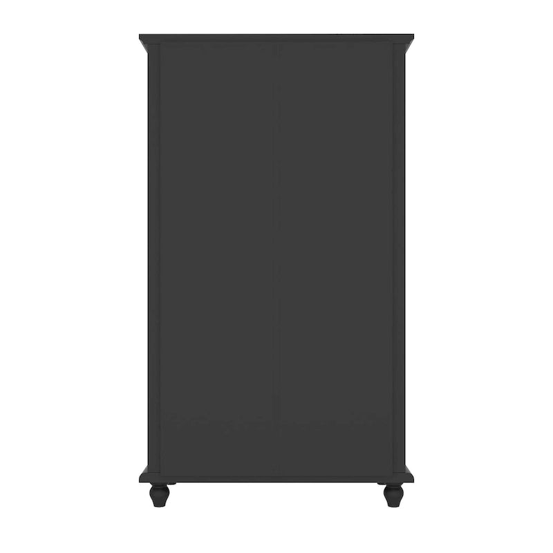 Tall Glass Door Display Cabinet with Shelves and Drawer