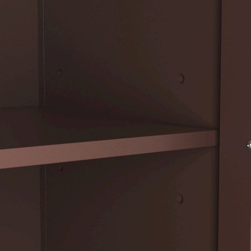 Tall Glass Door Display Cabinet with Shelves and Drawer