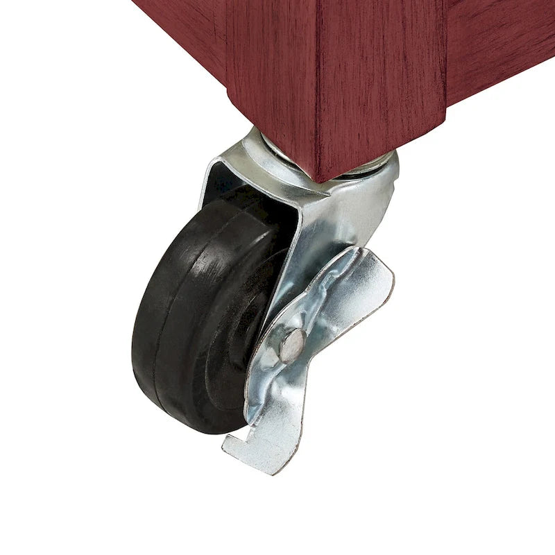 Rolling Kitchen Island Cart with Wine Rack Drawers Oak Finish