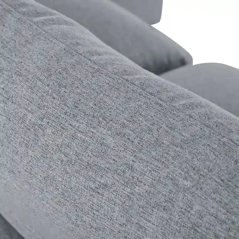 Large Sectional Sofa with Chaise Removable Cushions Polyester Grey Beige