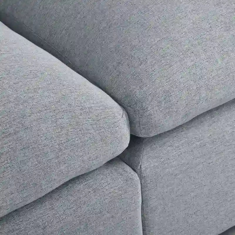 Large Sectional Sofa with Chaise Removable Cushions Polyester Grey Beige
